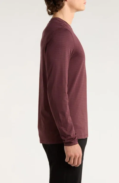 Robert Barakett Christopher Long Sleeve Pima Cotton T-shirt In Burgundy