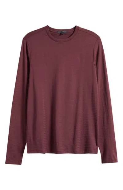 Robert Barakett Christopher Long Sleeve Pima Cotton T-shirt In Burgundy