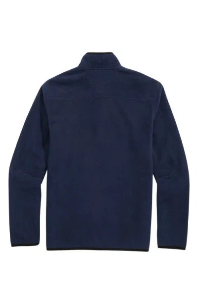 Vineyard Vines Harbor Fleece Snap Placket Pullover In Blue