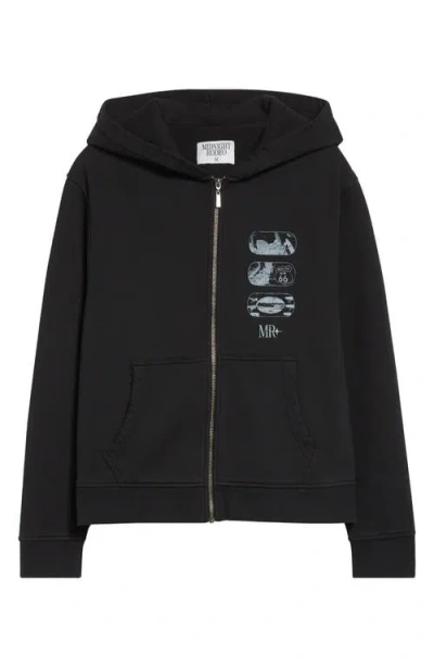 Midnight Rodeo Auto Zip Hoodie In Black