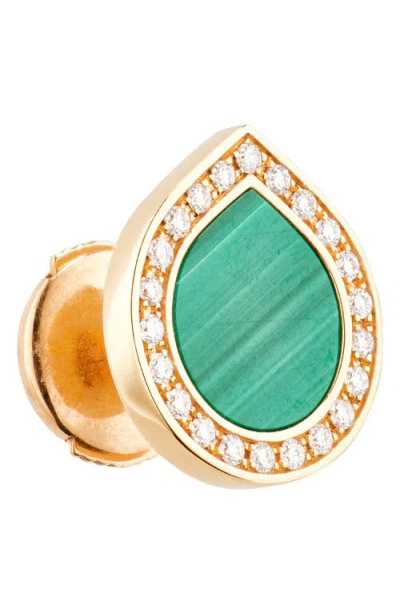 Repossi Antifer Malachite & Diamond Pavé Stud Earring In Green