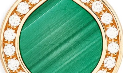 Repossi Antifer Malachite & Diamond Pavé Stud Earring In Green