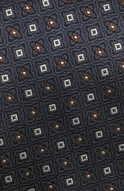 Canali Floral Silk Tie In Blue