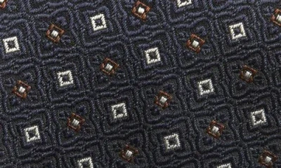 Canali Floral Silk Tie In Blue