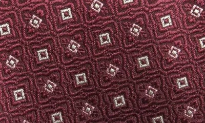 Canali Floral Silk Tie In Burgundy
