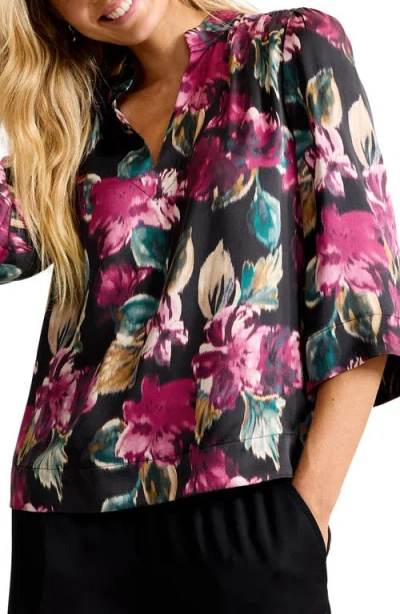 Tommy Bahama Jeweled Blooms Silk Top In Multi