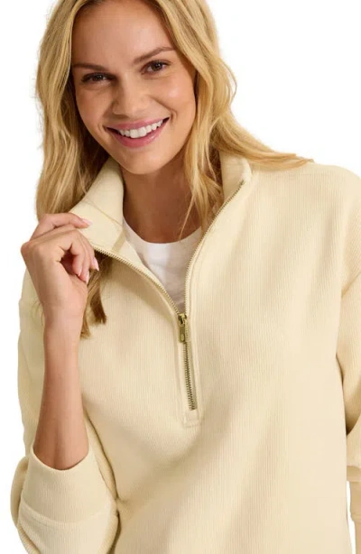 Tommy Bahama Cozy Cord Half Zip Sweatshirt In Nude