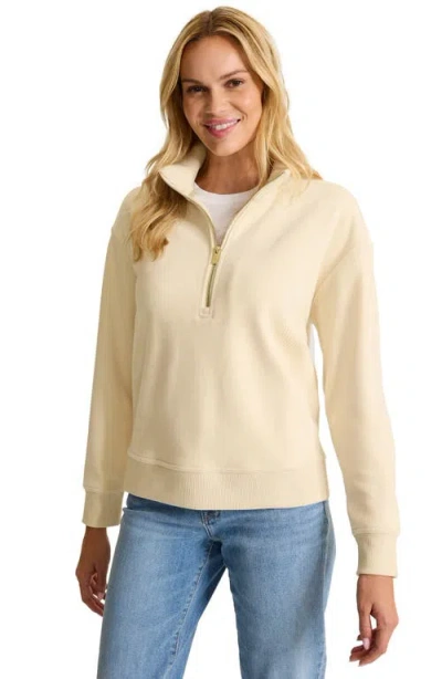 Tommy Bahama Cozy Cord Half Zip Sweatshirt In Nude