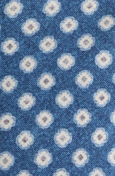 Emanuel Berg Modern Fit Floral Stretch Cotton Jersey Dress Shirt In Blue