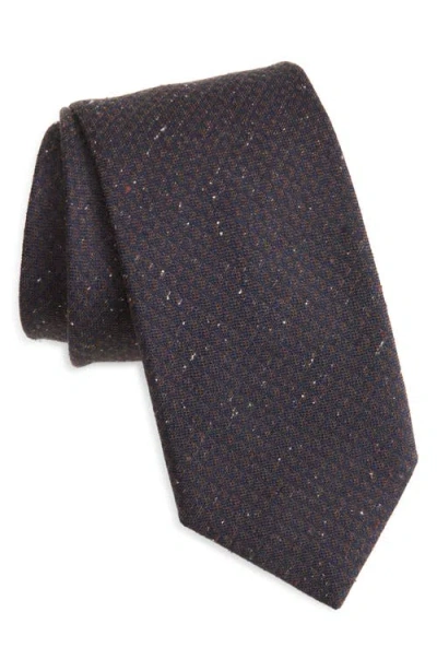 Canali Neat Silk Tie In Brown