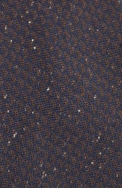 Canali Neat Silk Tie In Brown