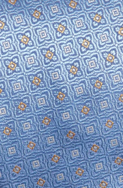 Canali Floral Silk Tie In Blue