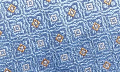 Canali Floral Silk Tie In Blue