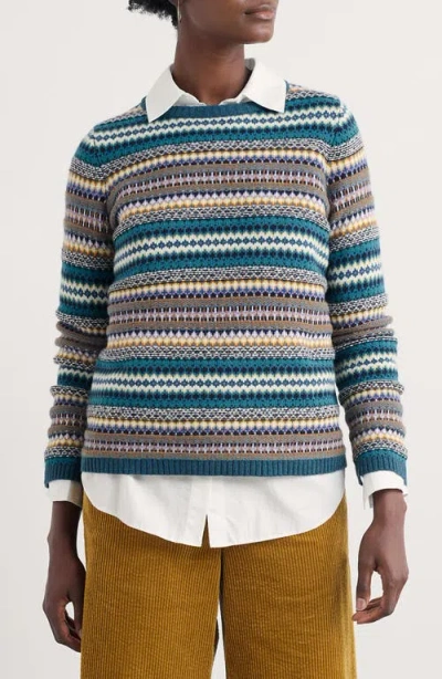 Seasalt Cornwall Percella Cove Fair Isle Merino Wool Blend Sweater In Multi