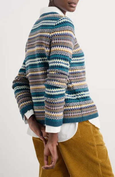 Seasalt Cornwall Percella Cove Fair Isle Merino Wool Blend Sweater In Multi