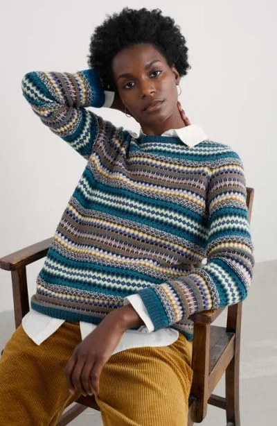 Seasalt Cornwall Percella Cove Fair Isle Merino Wool Blend Sweater In Multi