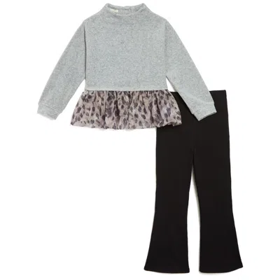 Pippa & Julie Kids' Ronnie Flounce Hem Tunic & Flare Leg Pants Set In Multi