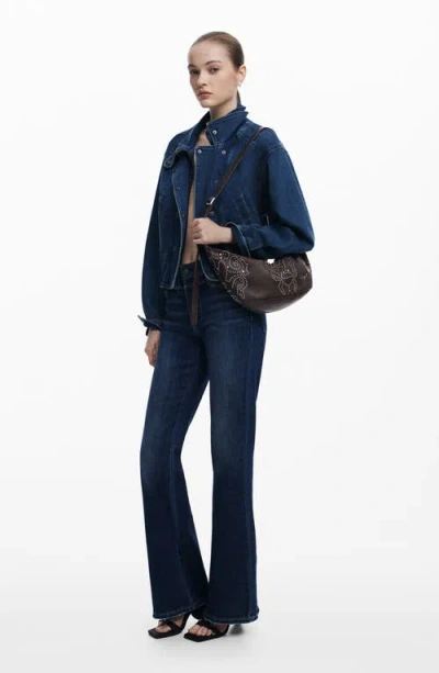 Desigual Studded Faux Leather Shoulder Bag In Orange