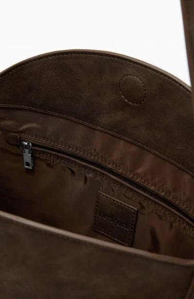 Desigual Faux Leather Shoulder Bag In Neutral