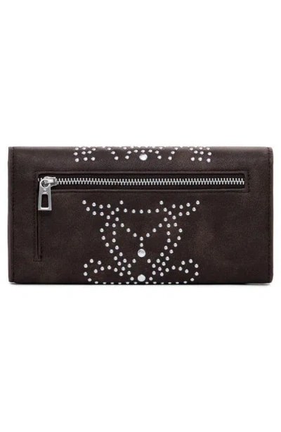 Desigual Studded Faux Leather Wallet In Brown