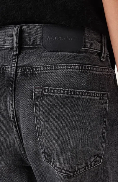 Allsaints Brooklyn High Rise Jeans In Washed Black In Gray