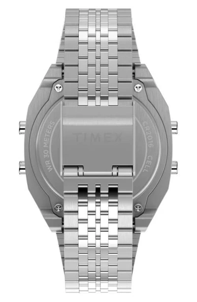Timex ® X Fortnite® T80 Digital Bracelet Watch, 36mm In Silver