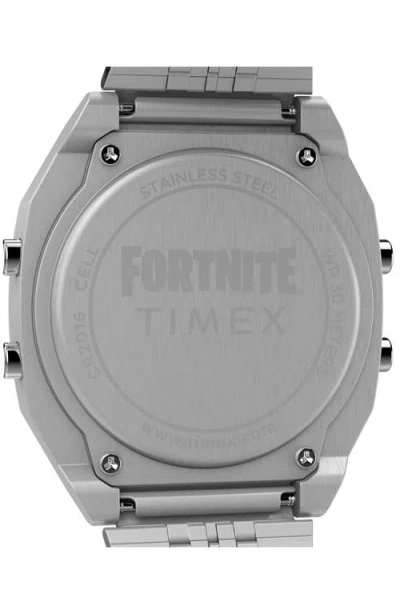 Timex ® X Fortnite® T80 Digital Bracelet Watch, 36mm In Silver
