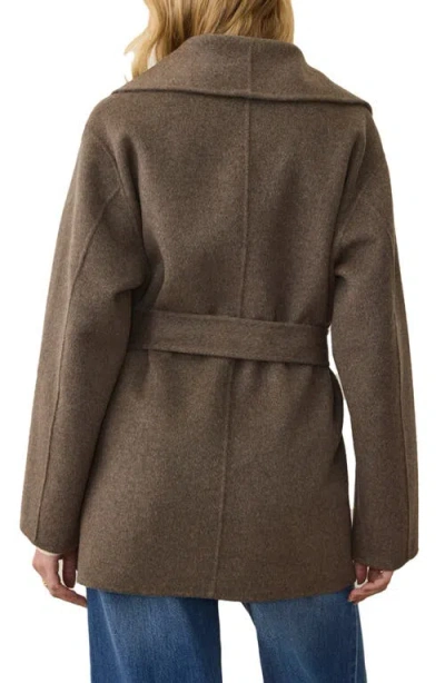 Marine Layer Colette Belted Wool Blend Jacket In Brown