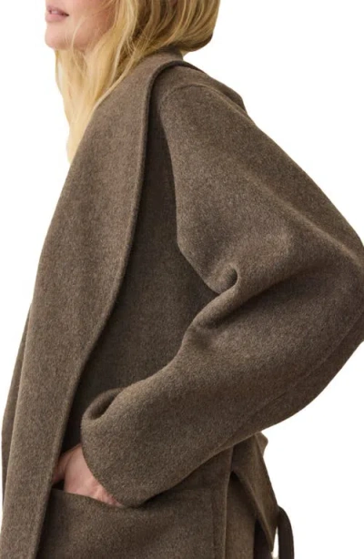 Marine Layer Colette Belted Wool Blend Jacket In Brown