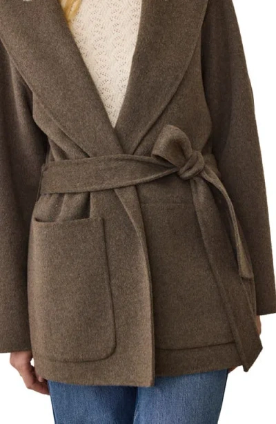 Marine Layer Colette Belted Wool Blend Jacket In Brown