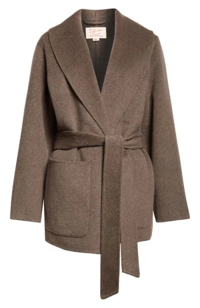 Marine Layer Colette Belted Wool Blend Jacket In Brown