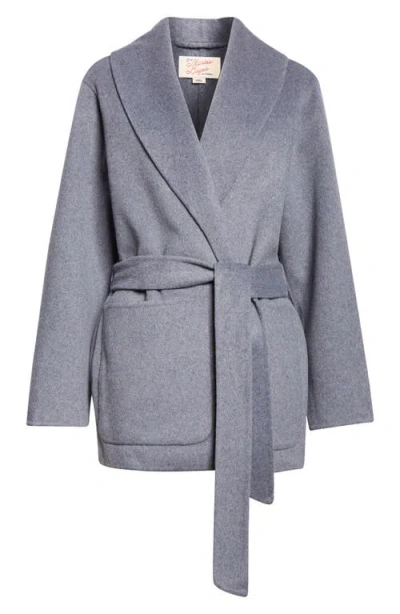 Marine Layer Colette Belted Wool Blend Jacket In Green