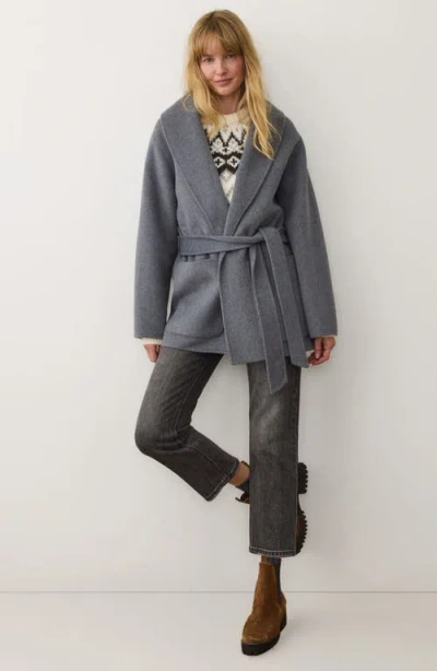 Marine Layer Colette Belted Wool Blend Jacket In Green