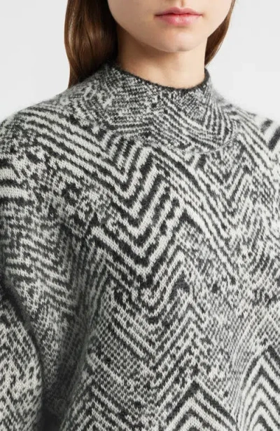 Hugo Boss Boss Faclina Mock Neck Sweater In Gray