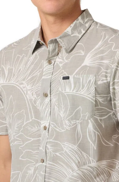 O'neill Trvlr Upf Traverse Floral Short Sleeve Performance Button-up Shirt In Brown