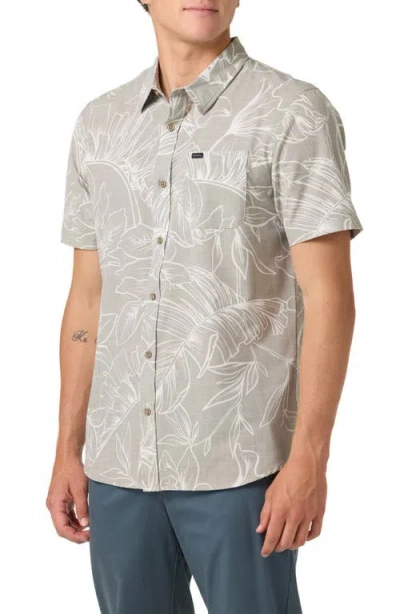 O'neill Trvlr Upf Traverse Floral Short Sleeve Performance Button-up Shirt In Brown