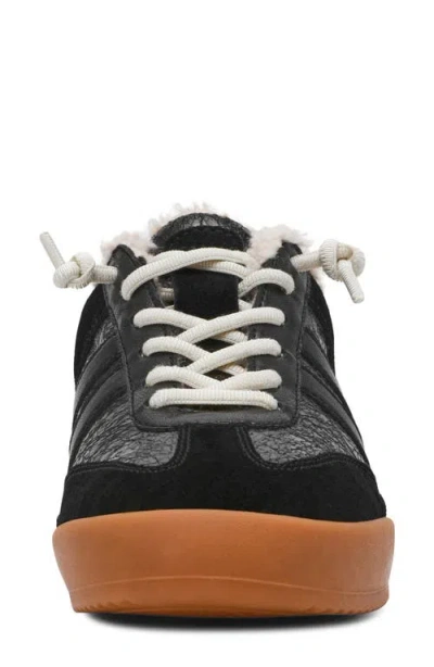 Steve Madden Vandy Faux Shearling Sneaker In Black