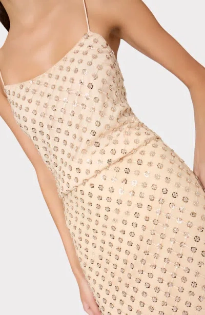 Milly Rosemary Sequin Embroidered Netting Skirt In Brown