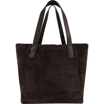Vince Westmore Xl Suede Tote In Brown