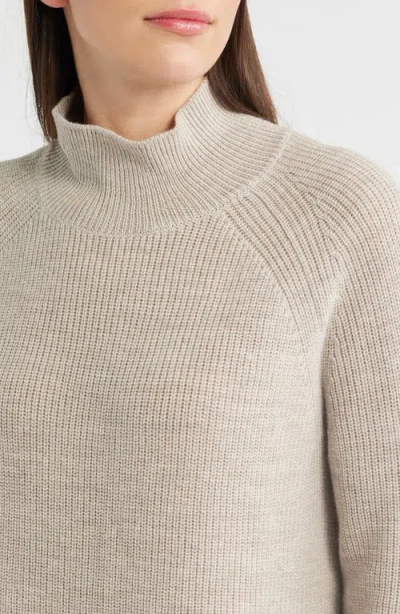 Eileen Fisher Raglan Sleeve Merino Wool Turtleneck Sweater In Gray