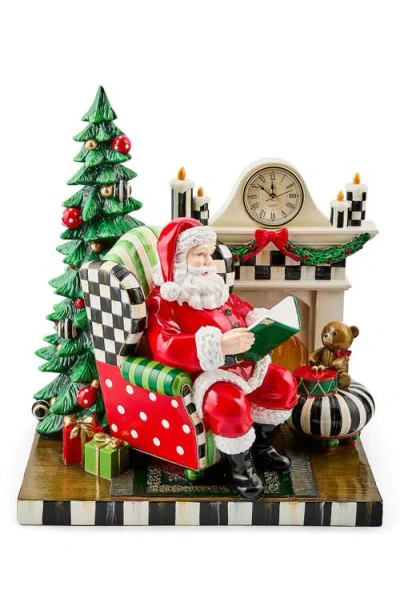Mackenzie-childs Mackenzie Childs Check It Out Santa By The Fireplace Decor In Multi