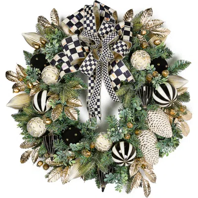 Mackenzie-childs Mackenzie Childs Courtly Checks Illuminated 26-inch Wreath In Multi