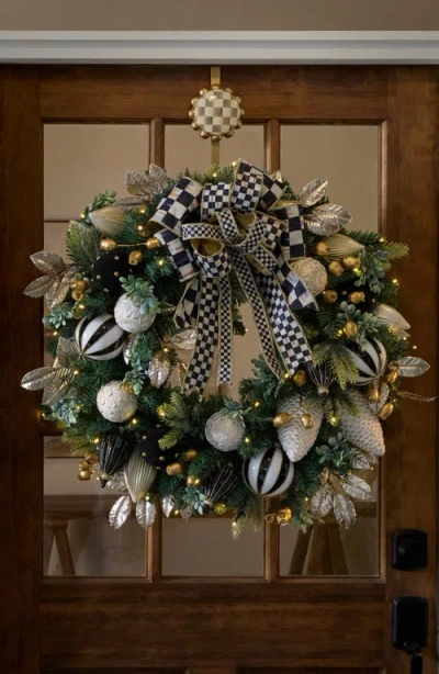 Mackenzie-childs Mackenzie Childs Courtly Checks Illuminated 26-inch Wreath In Multi