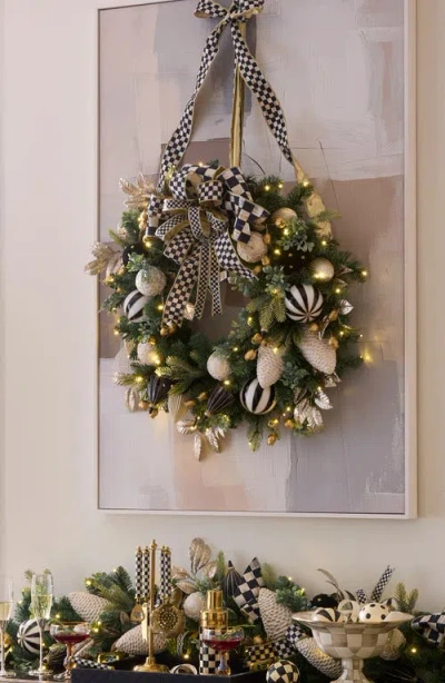 Mackenzie-childs Mackenzie Childs Courtly Checks Illuminated 26-inch Wreath In Multi