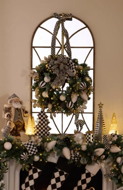 Mackenzie-childs Mackenzie Childs Courtly Checks Illuminated 26-inch Wreath In Multi