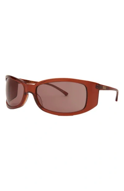 Dezi Slim Thique Wrap Sunglasses In Brown