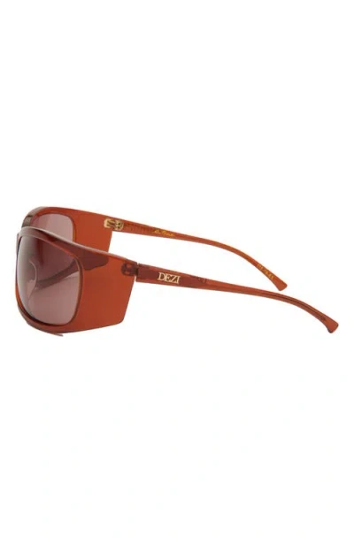 Dezi Slim Thique Wrap Sunglasses In Brown