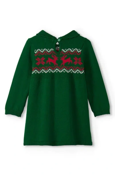 Hatley Eden Cable Knit Fair Isle Sweater Dress In Green