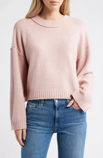 City Blues Crop Sweater In Pink
