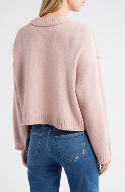City Blues Crop Sweater In Pink